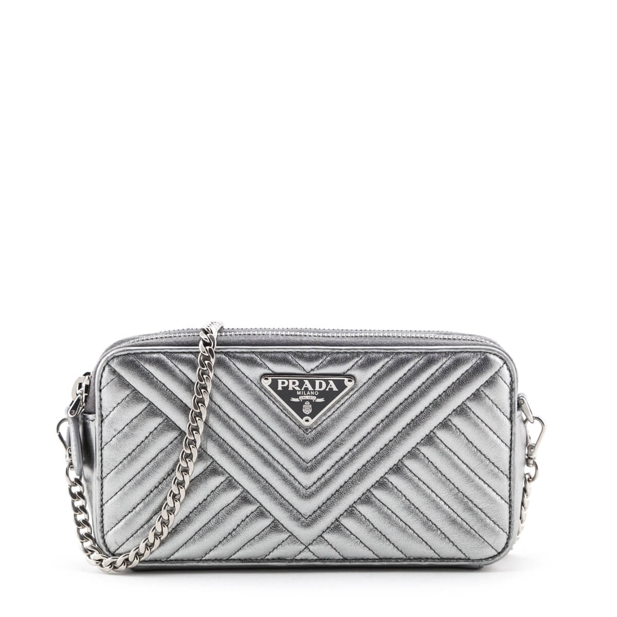 Prada Chrome Quilted Nappa Leather Mini Bag