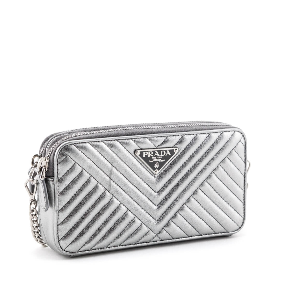 Prada Chrome Quilted Nappa Leather Mini Bag