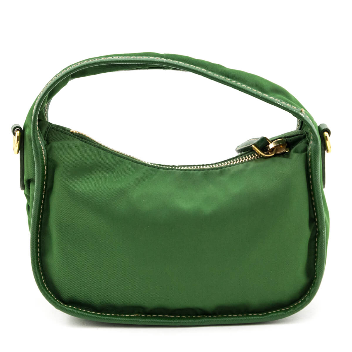 Prada Green Tessuto and Saffiano Mini Crossbody