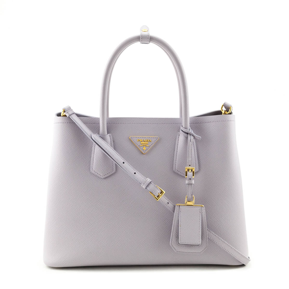 Prada Lilac Saffiano Medium Double Bag
