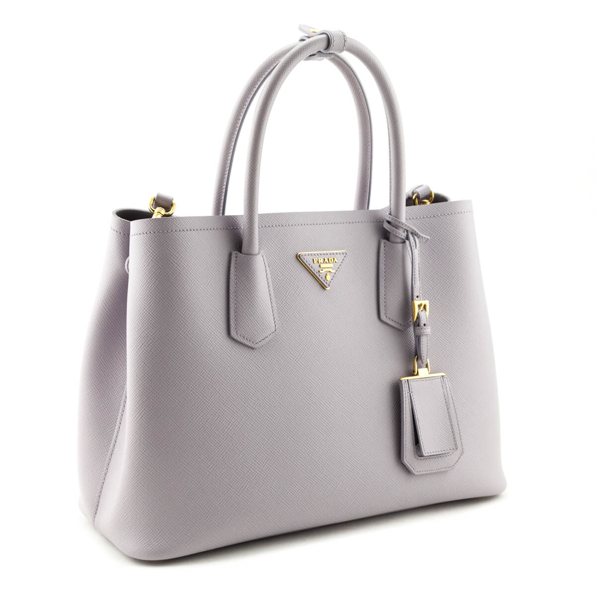 Prada Lilac Saffiano Medium Double Bag