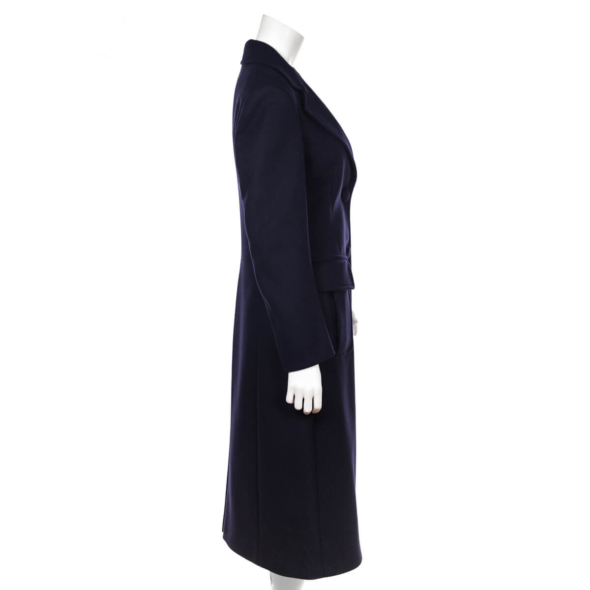 Prada Navy Wool Long Coat Size S | IT 42