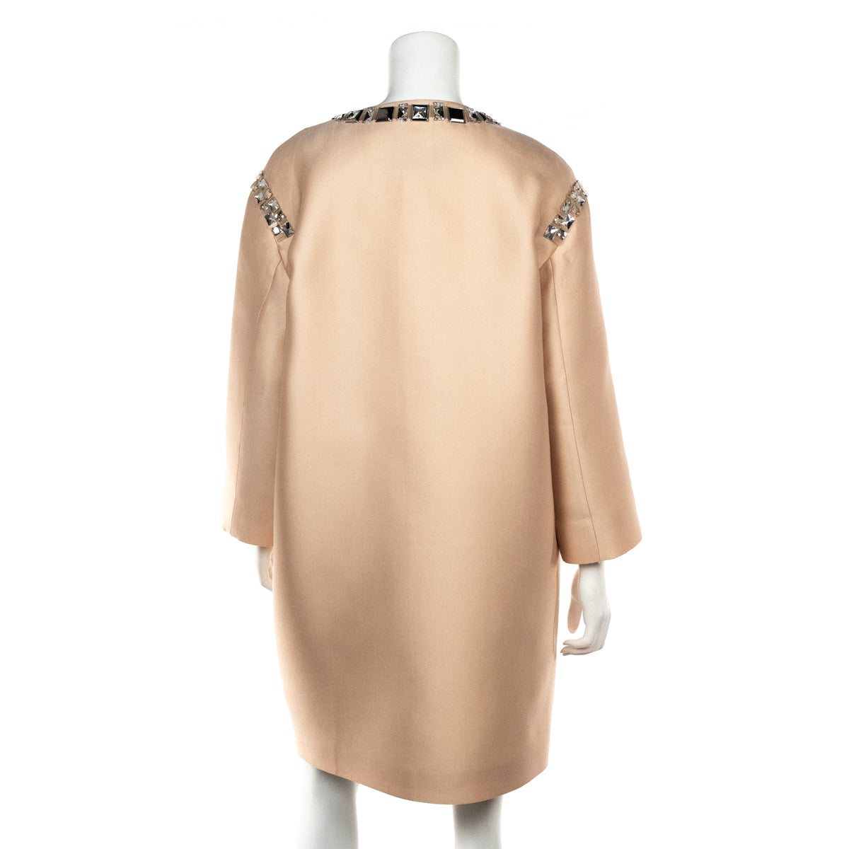 Prada Pink Silk Crystal Embellished Coat Size M | US 8 | IT 44