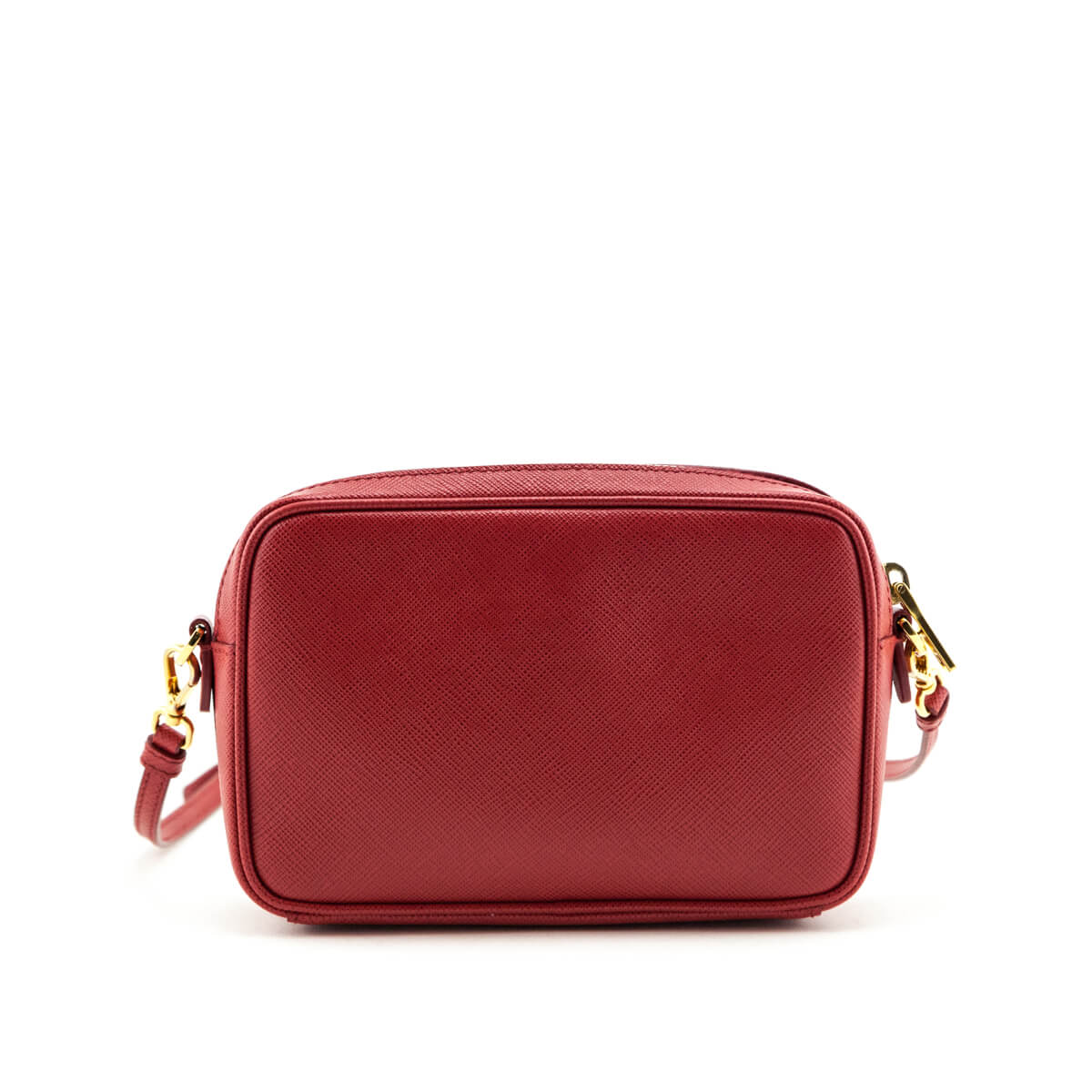 Prada Red Saffiano Small Camera Bag Crossbody