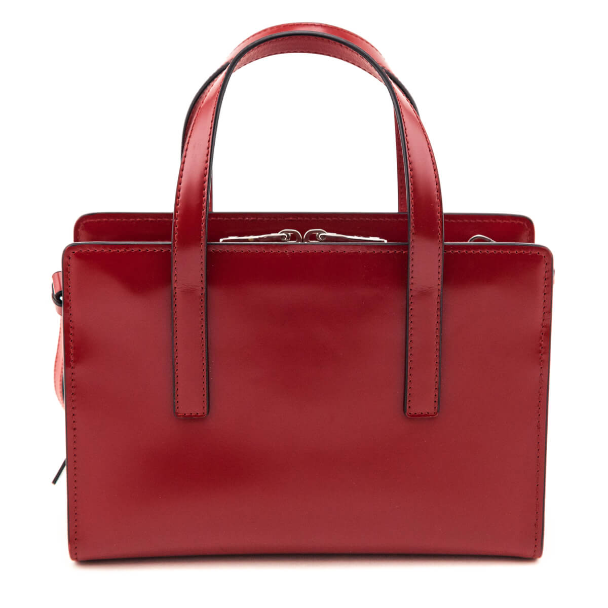 Prada Scarlet Brushed Calfskin Mini Re-Edition 1995 Tote Bag