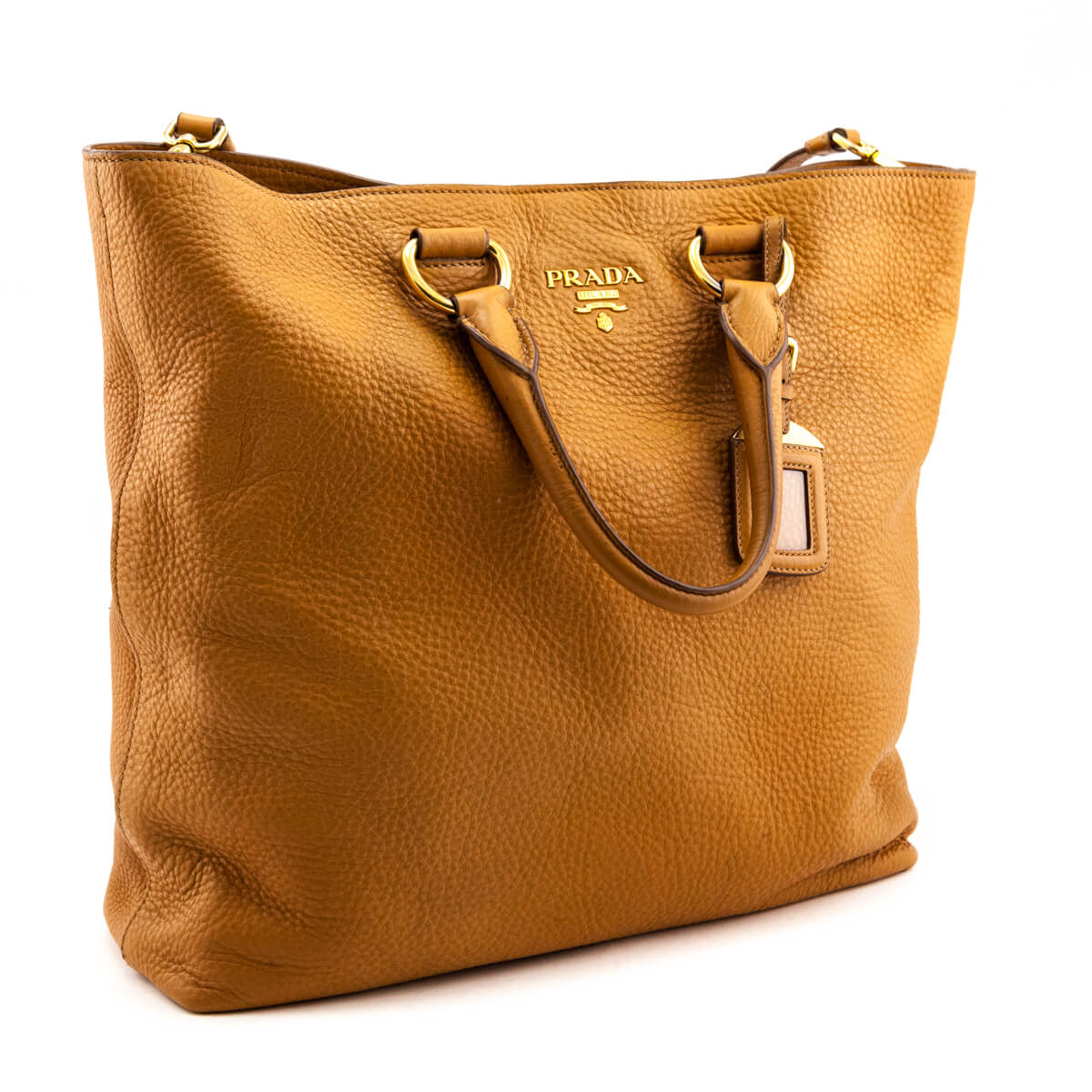 Prada Tan Vitello Phenix Leather Tote