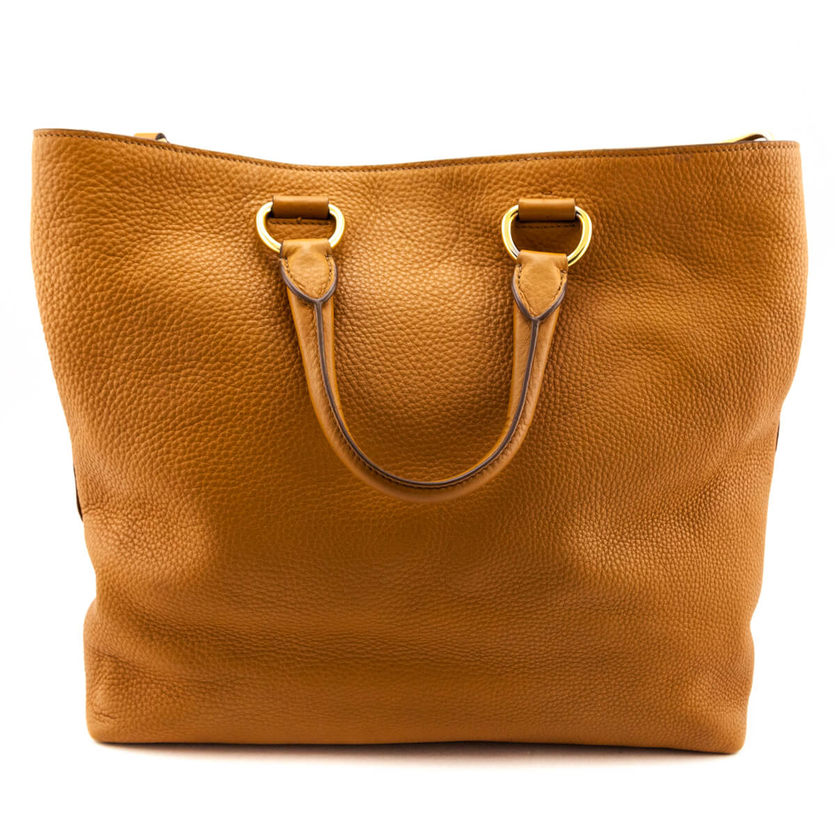 Prada Tan Vitello Phenix Leather Tote