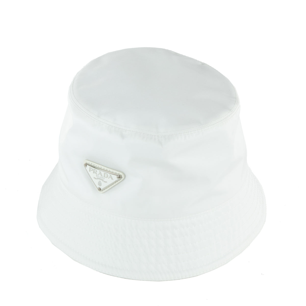 Prada White Re-Nylon Bucket Hat Size L