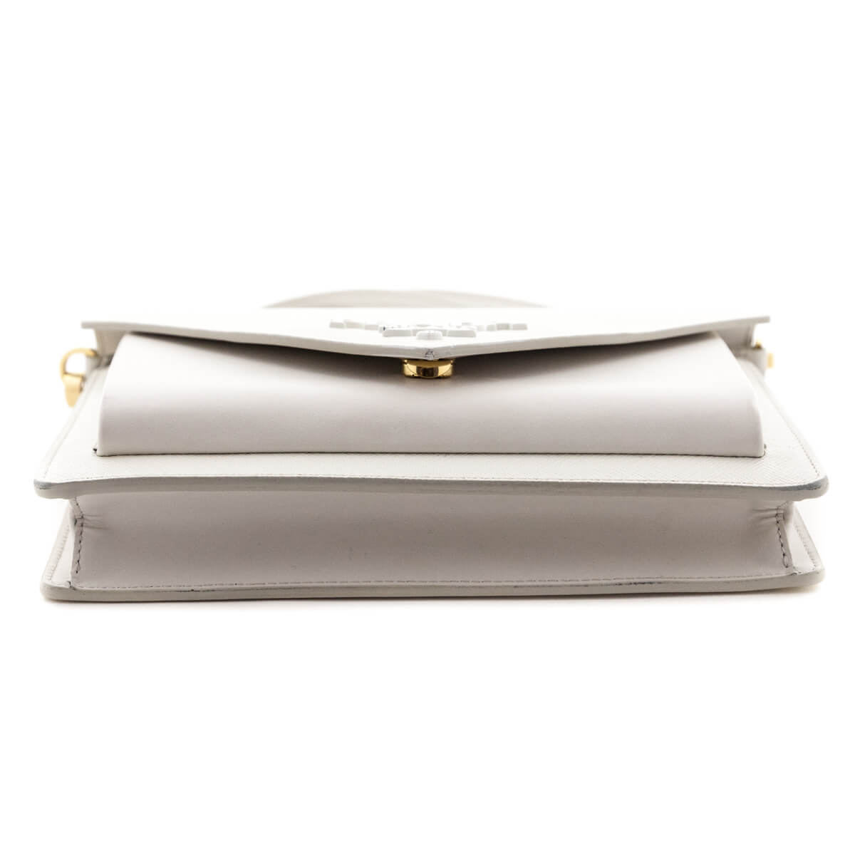 Prada White Saffiano City Calf Mini Envelope Crossbody Bag