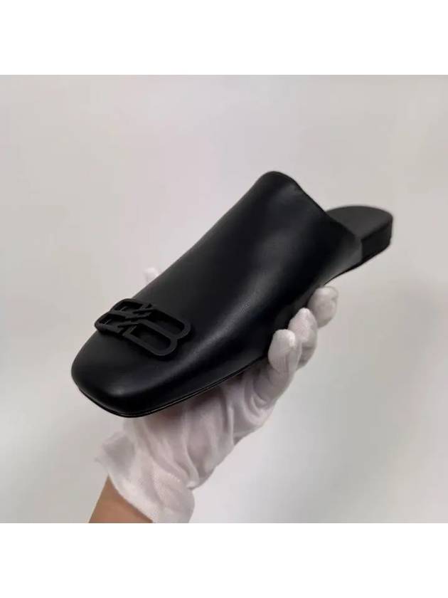 Balenciaga Cozy BB Logo Mule Slippers Black