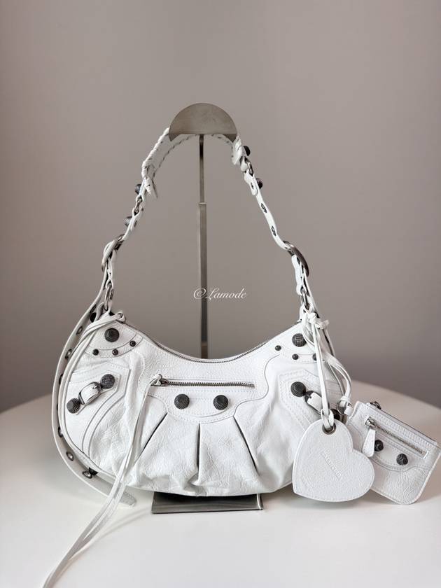 Balenciaga Le Cagole Small Leather Shoulder Bag White