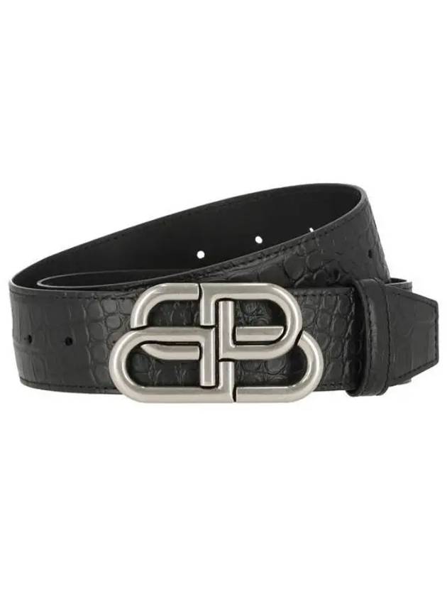 Balenciaga BB Logo Buckle Belt Black