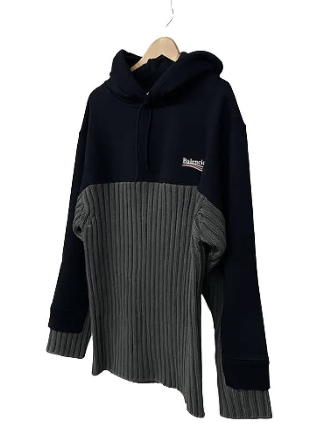 Balenciaga Wave Logo Knit Hoodie Black