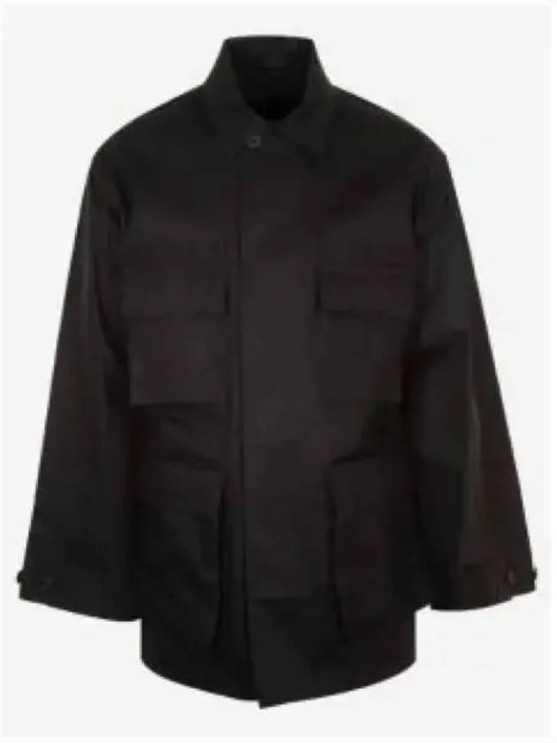 Balenciaga Men's Cotton Drill Cargo Jacket Black