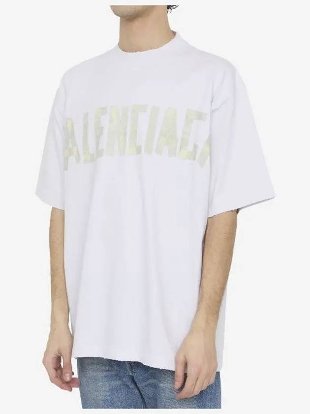 Balenciaga Tape Type Logo Medium Fit Short Sleeve T-Shirt White