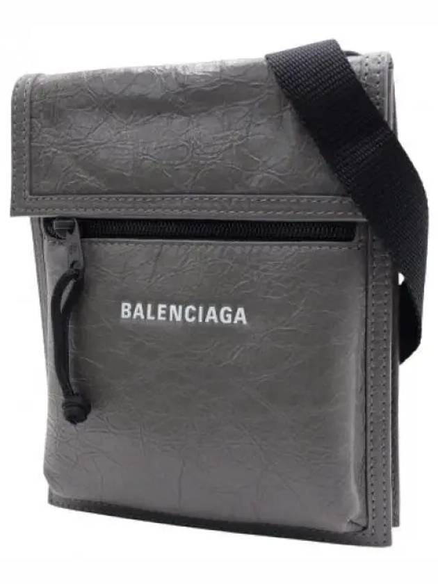 Balenciaga Explorer Leather Cross Bag Grey