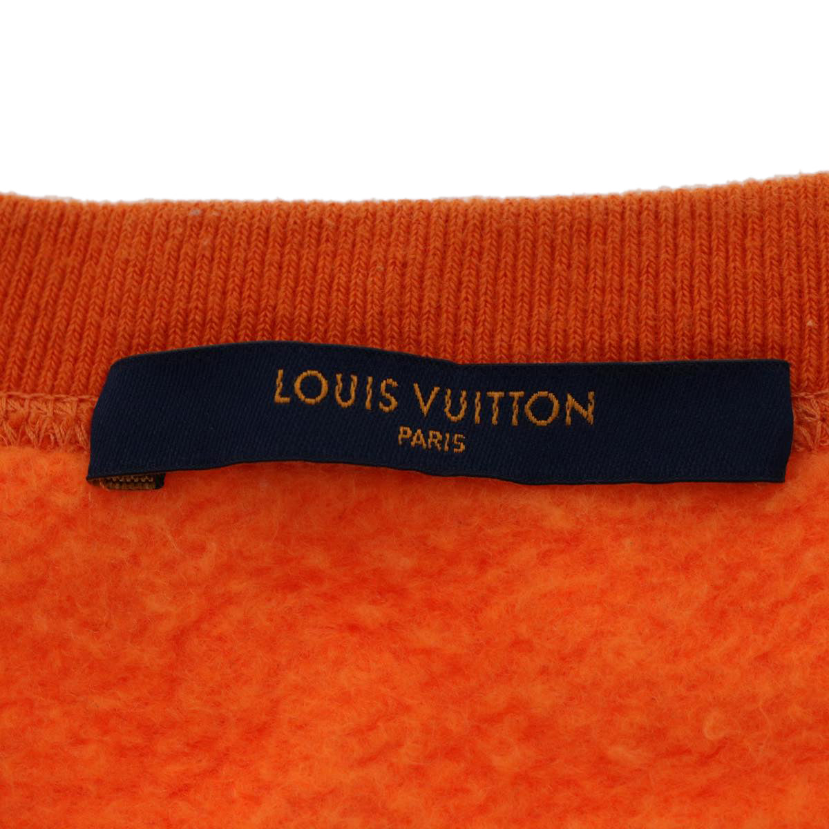 LOUIS VUITTON Monogram Jacquard Crew Neck Sweatshirt XS Orange RM192M ak191