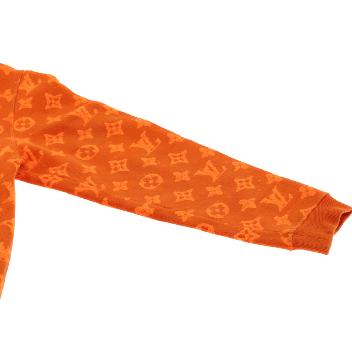 LOUIS VUITTON Monogram Jacquard Crew Neck Sweatshirt XS Orange RM192M ak191