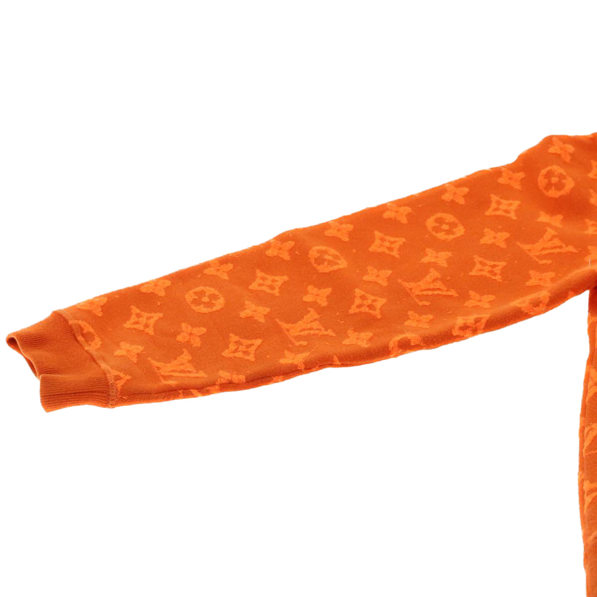 LOUIS VUITTON Monogram Jacquard Crew Neck Sweatshirt XS Orange RM192M ak191