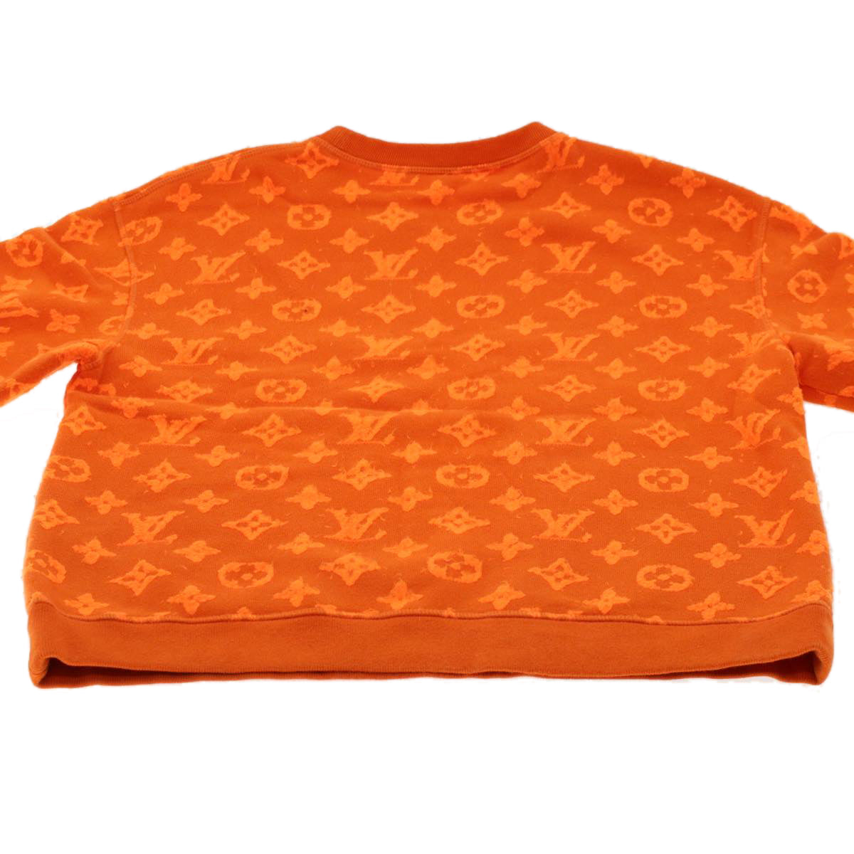 LOUIS VUITTON Monogram Jacquard Crew Neck Sweatshirt XS Orange RM192M ak191