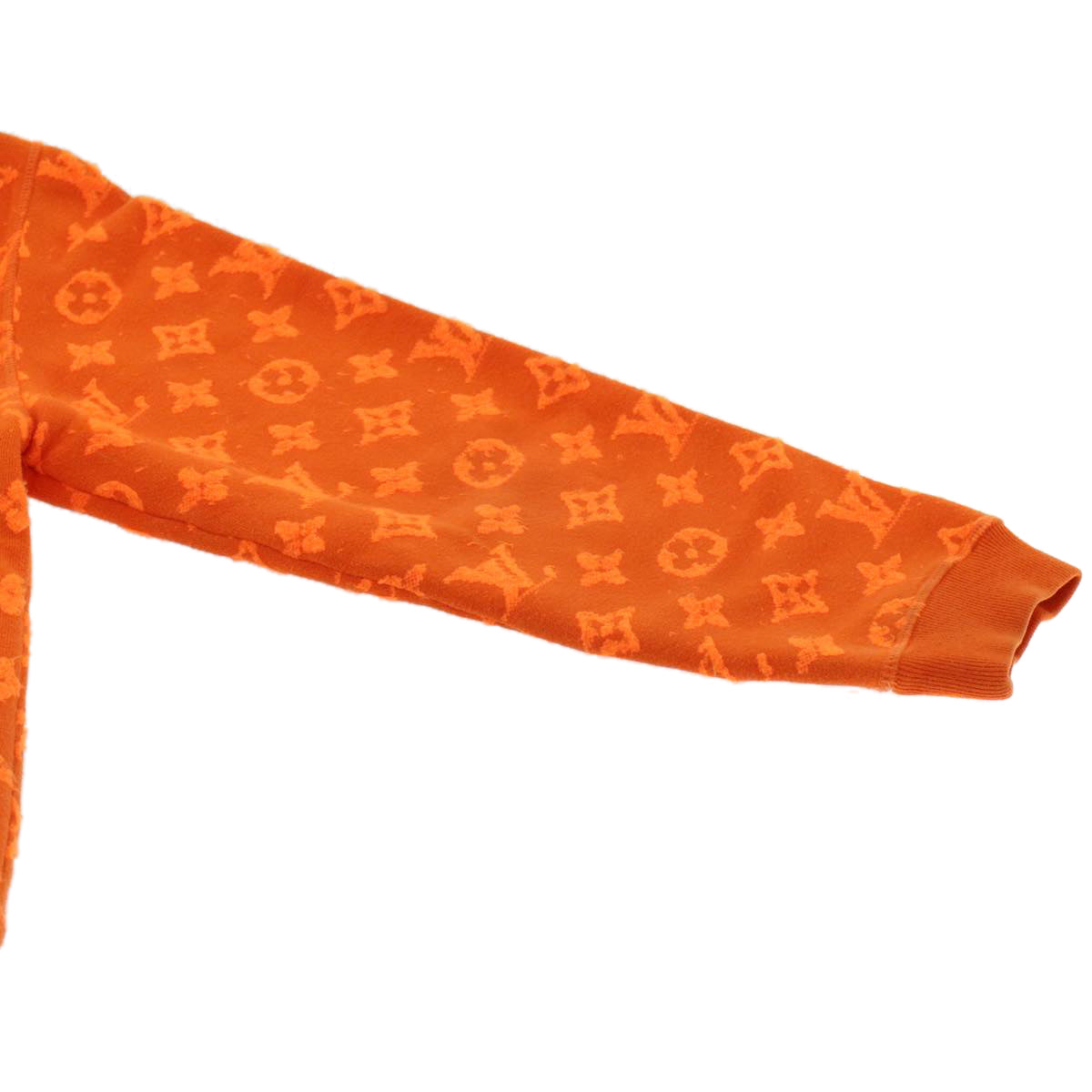 LOUIS VUITTON Monogram Jacquard Crew Neck Sweatshirt XS Orange RM192M ak191