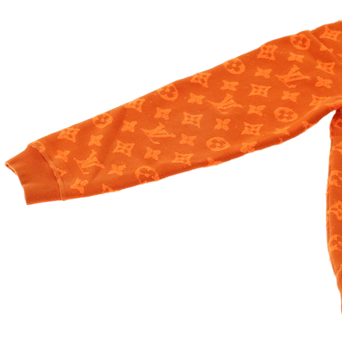 LOUIS VUITTON Monogram Jacquard Crew Neck Sweatshirt XS Orange RM192M ak191