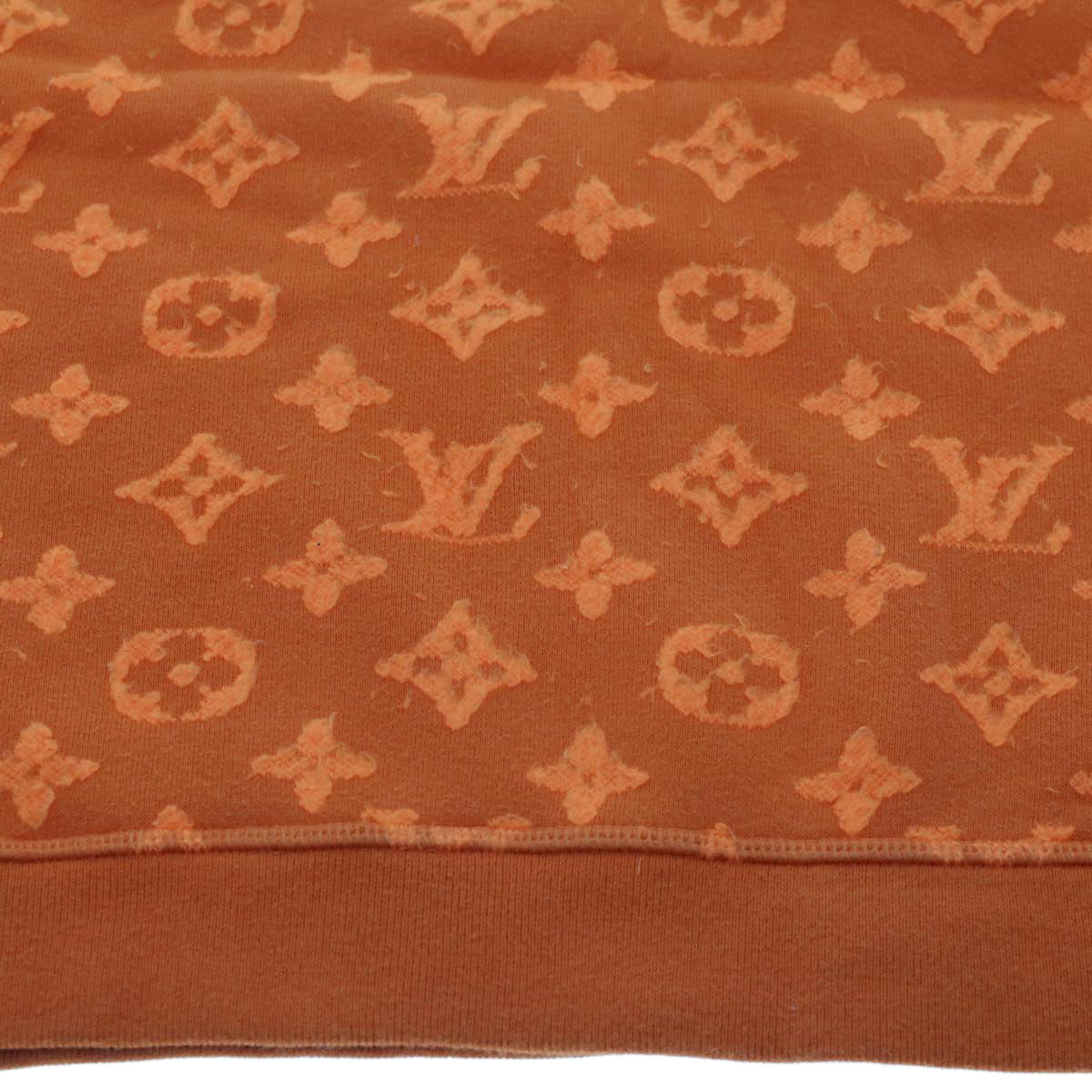 LOUIS VUITTON Monogram Jacquard Crew Neck Sweatshirt XS Orange RM192M ak191