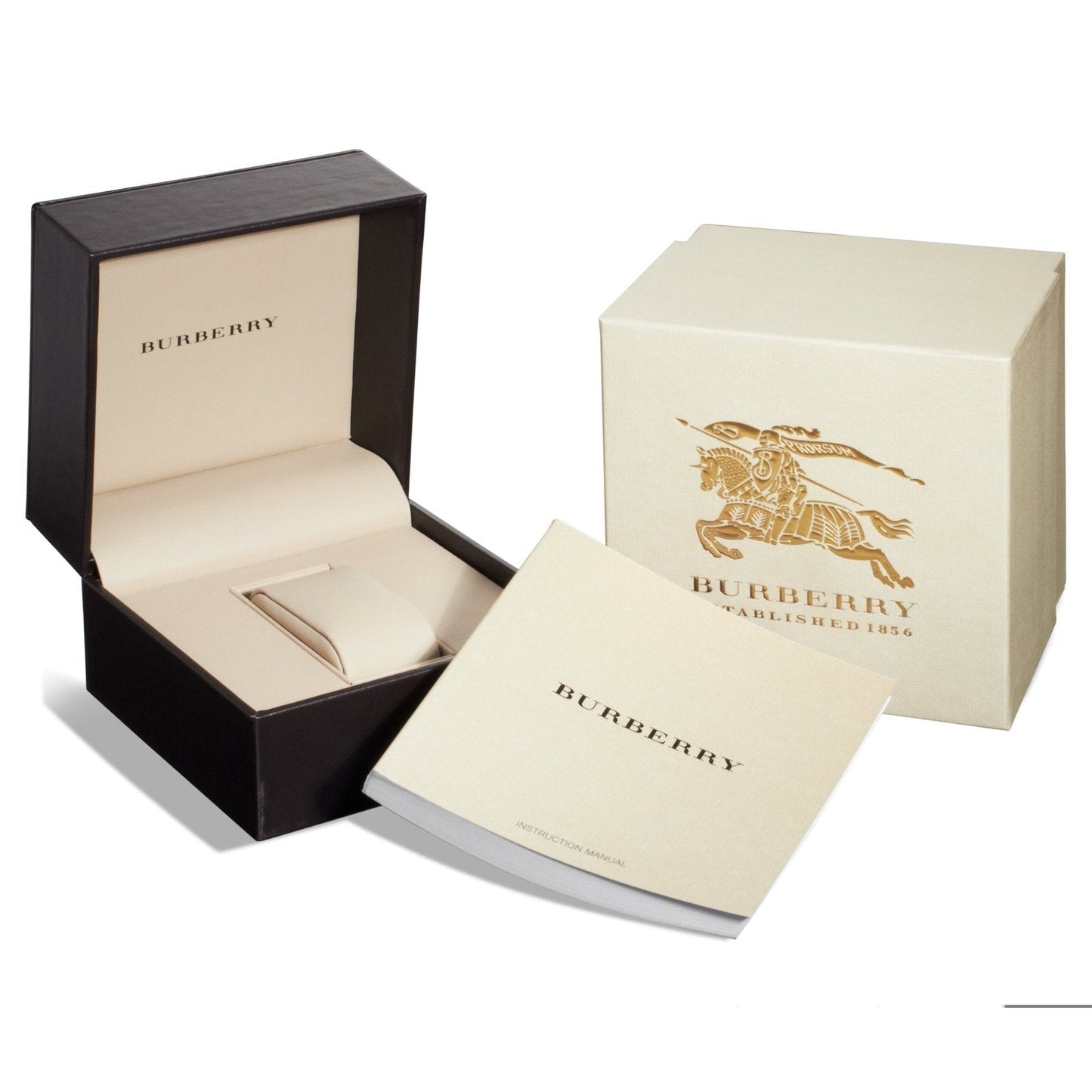 Burberry Ladies The City Engraved Checked Gold Watch BU9038
