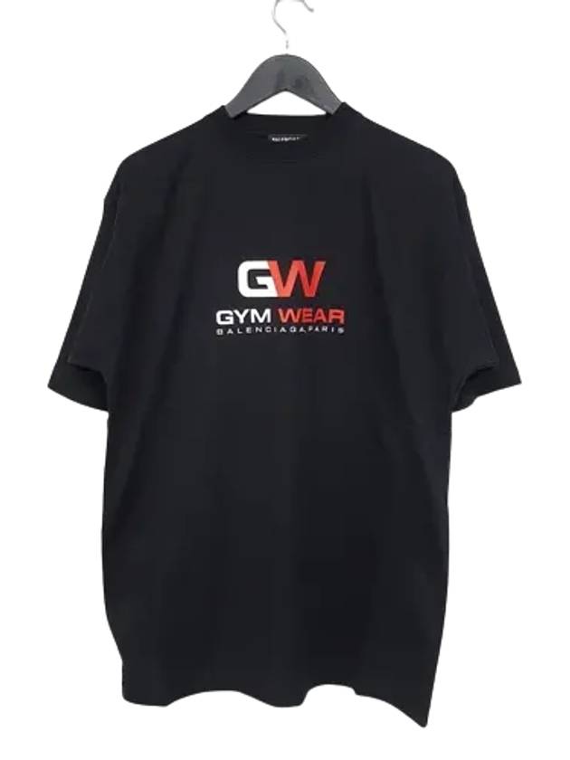 Balenciaga Gym Wear Logo Print Short Sleeve T-Shirt Black