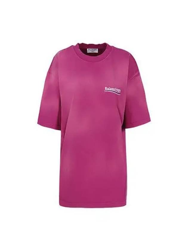 Balenciaga Wave Logo Political Campaign Large Fit Short Sleeve T-Shirt Pink