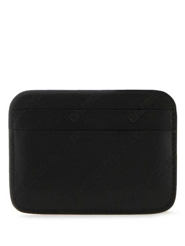 Balenciaga Embossed Logo Card Wallet Black