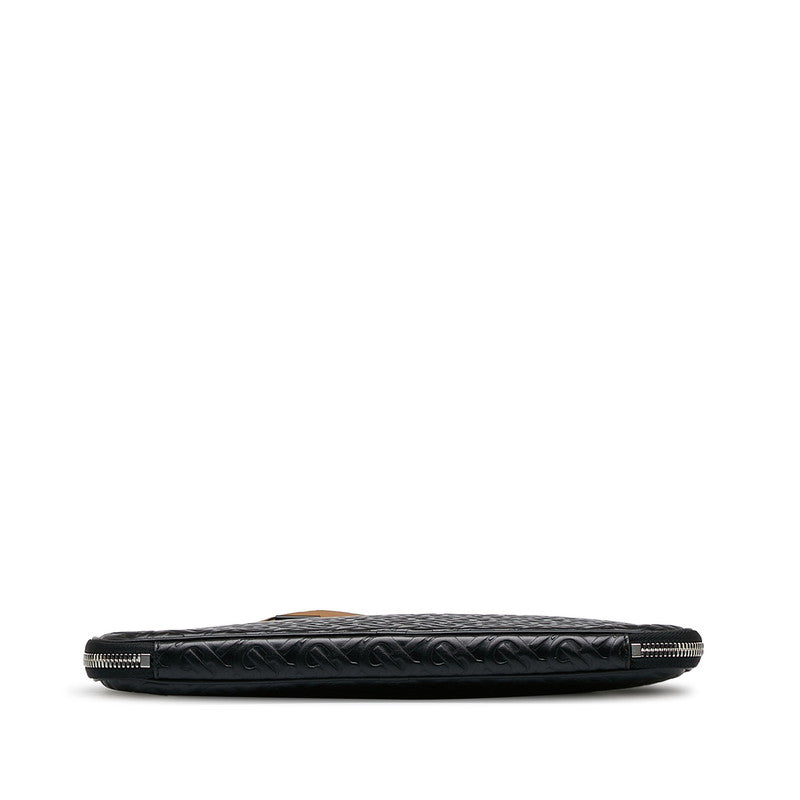 Burberry TB Monogram Second Bag PC Case Black Leather Burberry