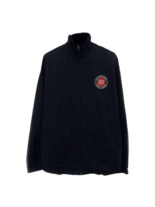 Balenciaga High Neck Logo Zip-up Jacket Black