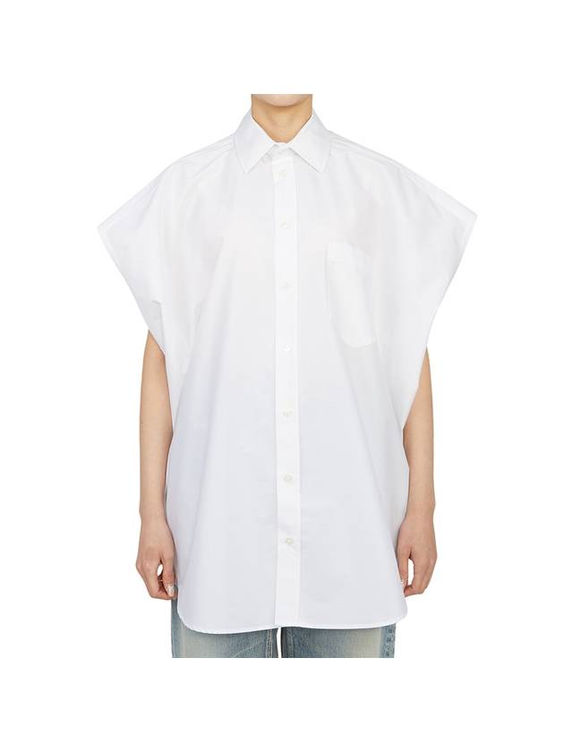 Balenciaga Women's Sleeveless Button-Up Shirt White