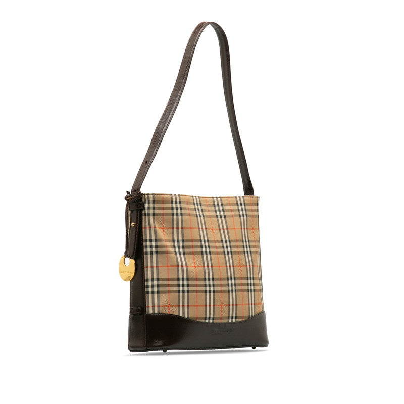 Burberry Nova Check Handbag Beige Brown Canvas Leather