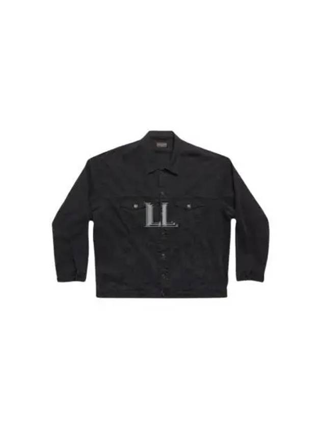 Balenciaga Back Taped Denim Jacket Black