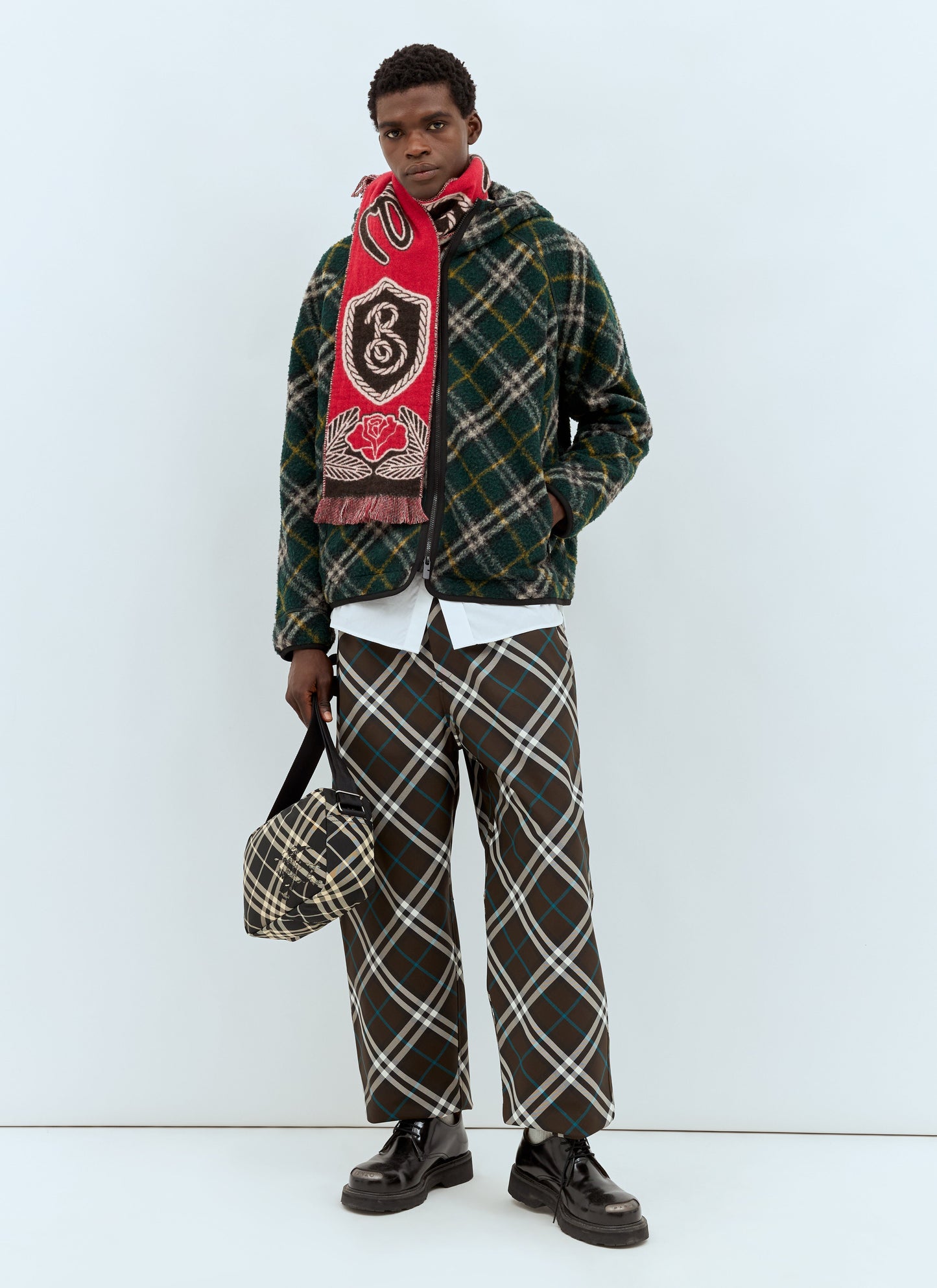 Burberry Men Check Crossbody Bag