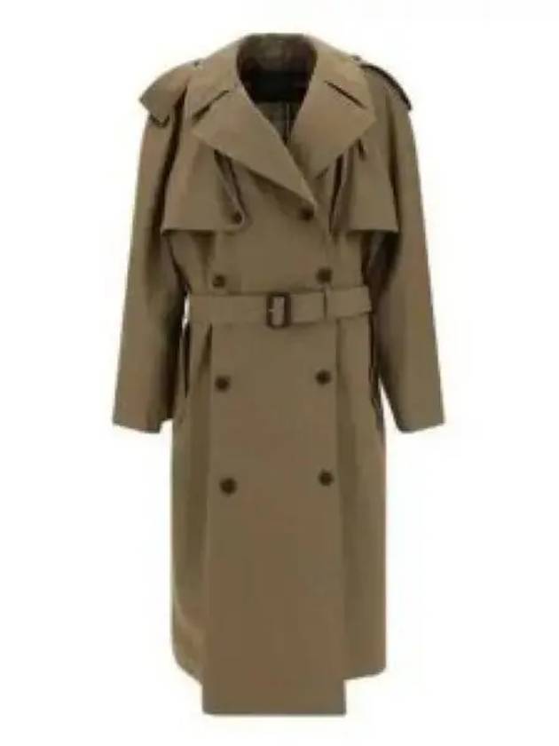 Balenciaga WoMen's Oversized Shoulder Tab Trench Coat Beige