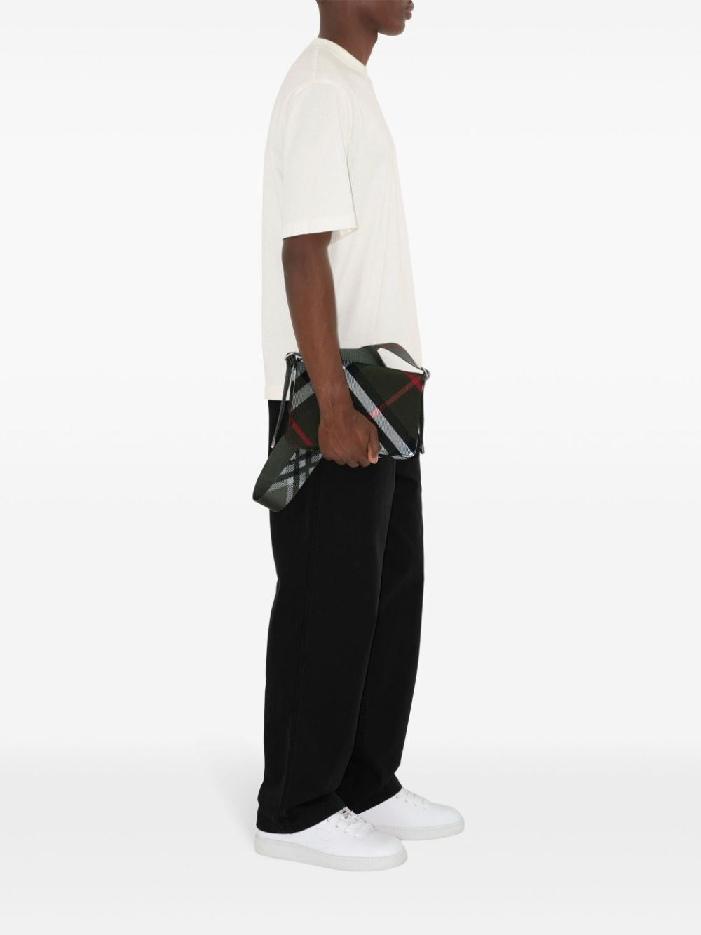 Burberry Men Check Trench Crossbody Bag