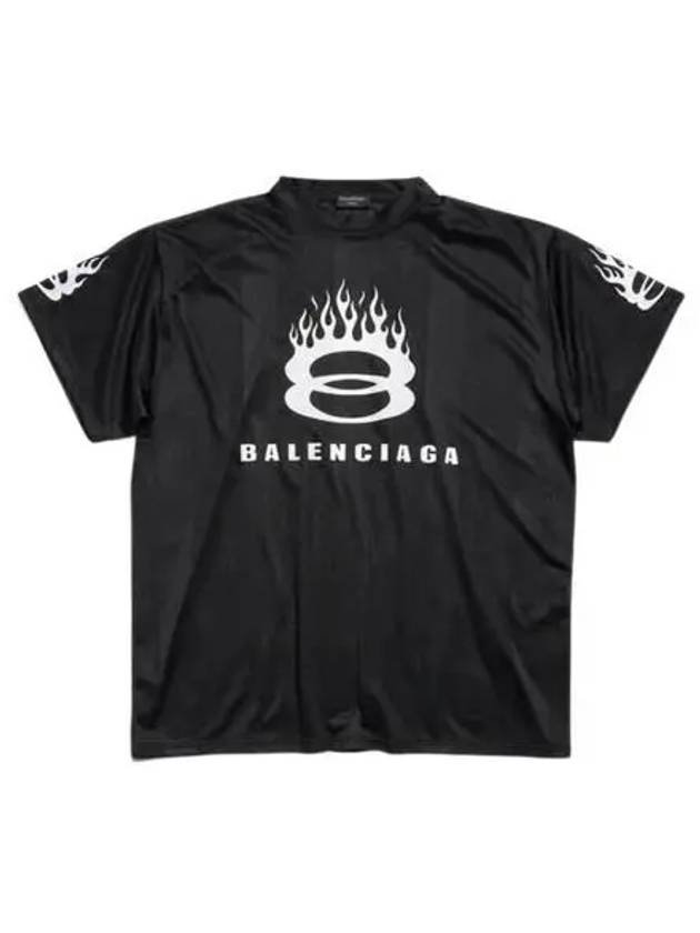 Balenciaga Logo Print Crew Neck Short Sleeve T-Shirt Black