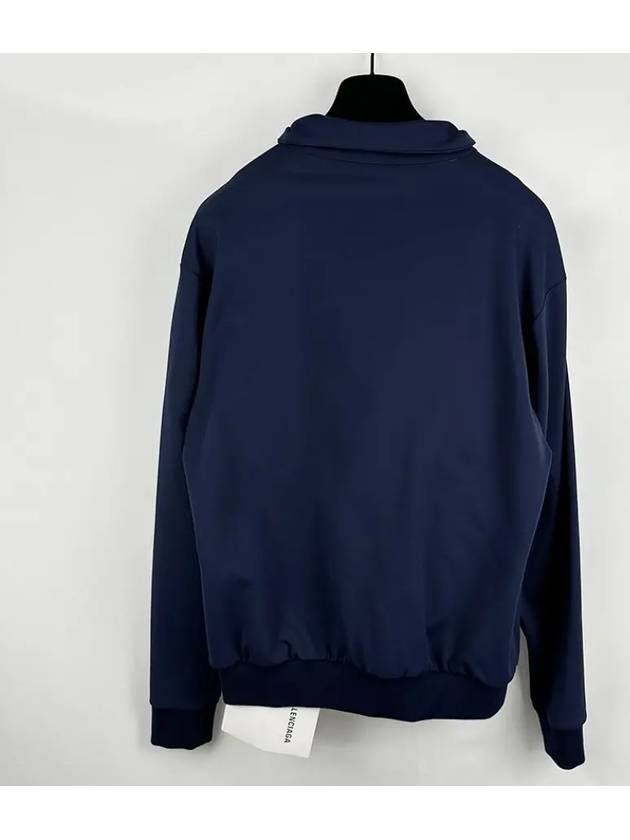 Balenciaga Logo Zip-Up Jacket Navy