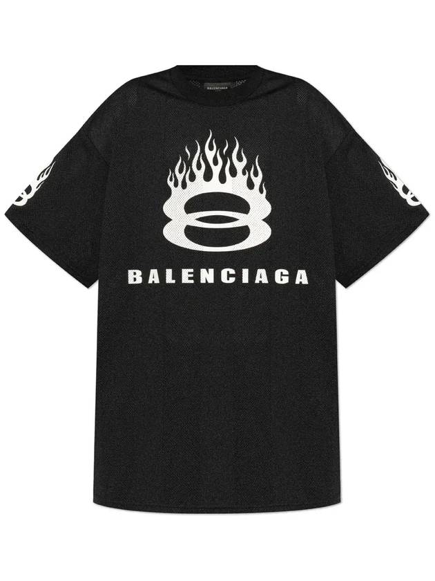 Balenciaga Logo Print Crew Neck Short Sleeve T-Shirt Black