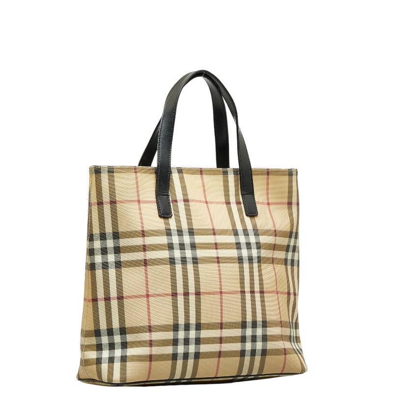 Burberry Nova Check Handbag Beige Multicolor PVC Leather