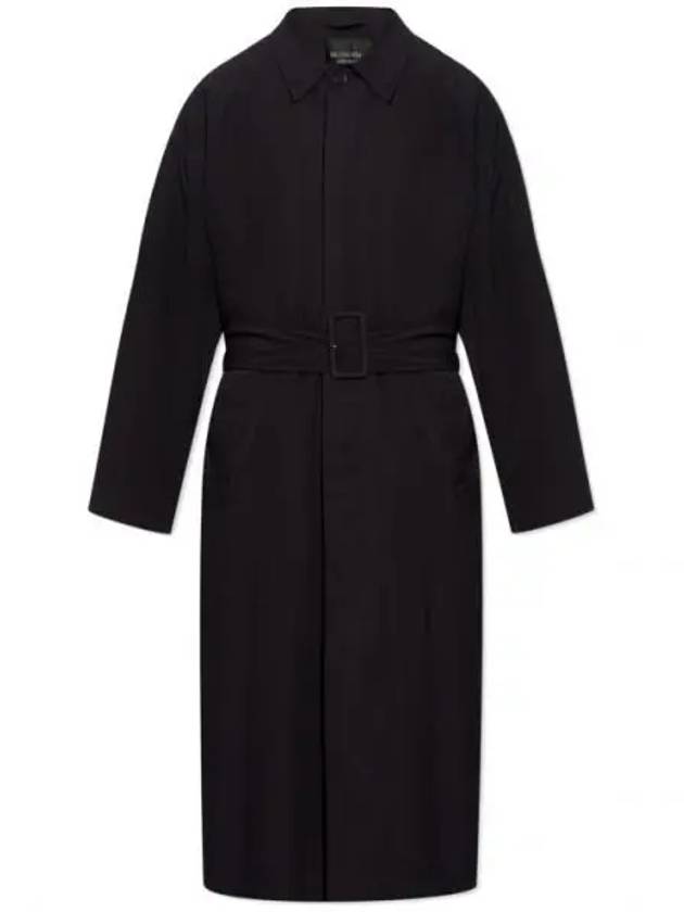 Balenciaga Belted Maxi Trench Coat Black