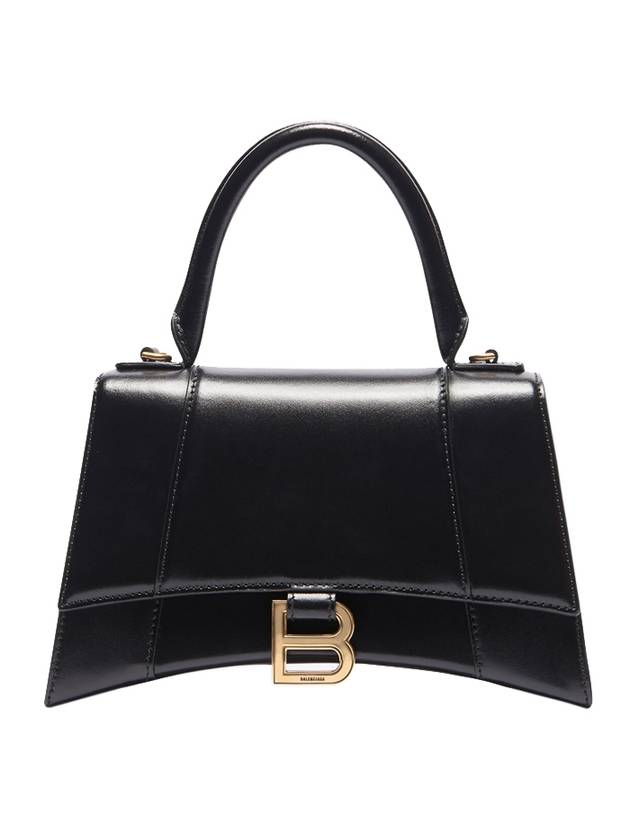 Balenciaga Hourglass Small Tote Bag in Shiny Box Calfskin Black