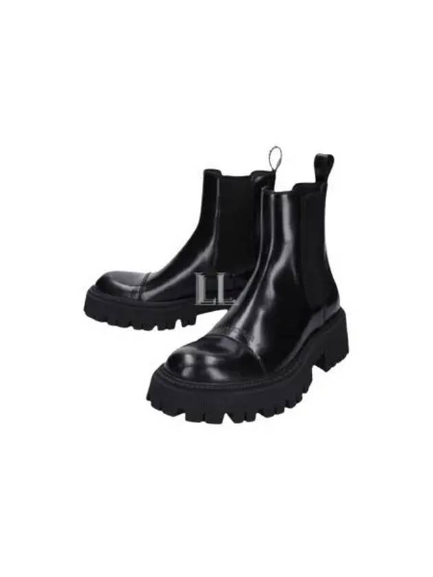 Balenciaga Tractor Leather Chelsea Boots Black