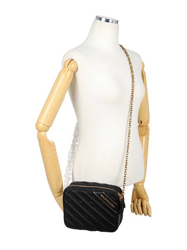 Balenciaga Blanket Reporter Chain Cross Bag Black