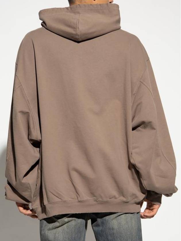 Balenciaga Destroyed Oversized Hoodie Brown