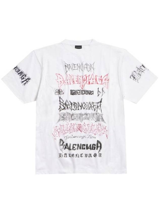 Balenciaga Cotton Crew Neck Short Sleeve T-shirt White