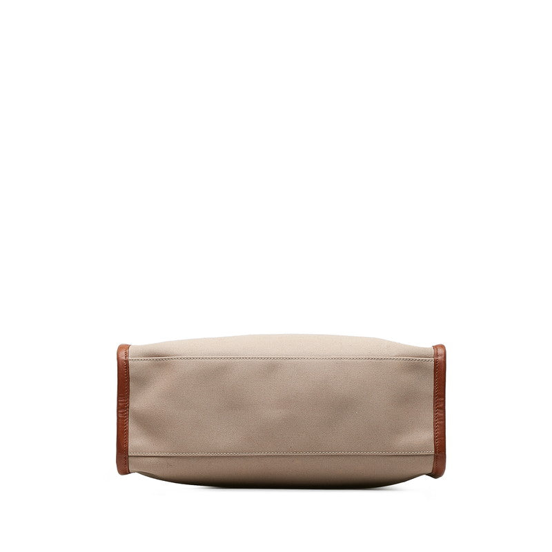 Burberry Nova Check Handbag Tote Bag Beige Brown Canvas Leather